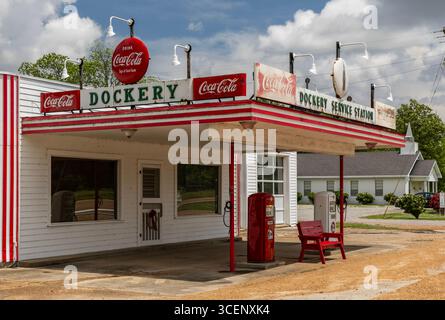 Station-service Dockery à Dockery Plantation, comté de Sunflower, Mississippi, États-Unis Banque D'Images