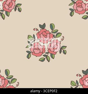Motif vectoriel sans couture décoratif de roses Illustration de Vecteur