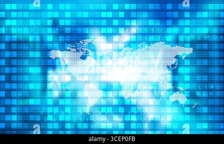 Monde numérique. Technologie moderne. Arrière-plan abstrait. Illustration numérique Banque D'Images