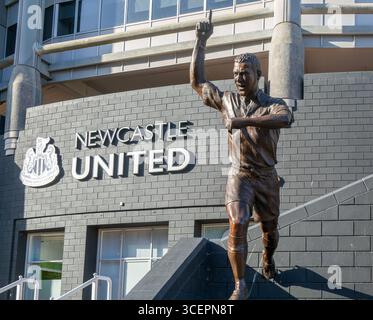Statue d'Alan Shearer, stade de football de St James's Park, Newcastle United FC, Newcastle upon Tyne, Tyne and Wear, Angleterre, ROYAUME-UNI Banque D'Images