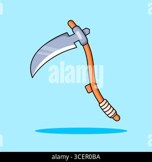 Dessin animé Scythe Vectors illustration conception isolée, thème d'Halloween Illustration de Vecteur