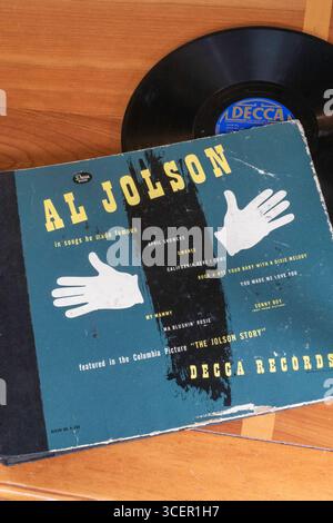 Nature morte des disques longs de vinyle vintage, États-Unis Banque D'Images