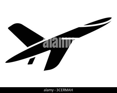 Une silhouette épurée d'un drone moderne en vol, mettant en évidence l'innovation et la technologie de la conception de véhicules aériens. Parfait pour le proj. Lié à l'aviation Illustration de Vecteur