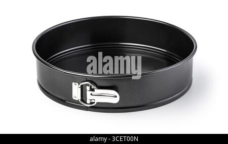 Plat de cuisson amovible pour gâteaux et tartes isolé sur fond blanc Banque D'Images