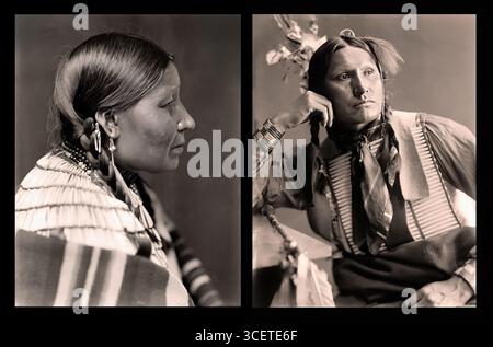 American Horse, American Indian - American Horse and Wife, probablement membres du Buffalo Bill's Wild West Show de Käsebier Gertrude en 1900 Banque D'Images