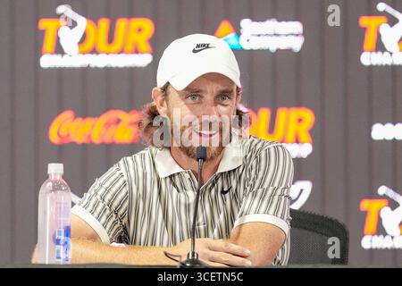 Atlanta, Géorgie, États-Unis. 19 août 2025. Tommy Fleetwood (ENG) s’adresse aux médias avant le championnat de TOURNÉE 2025 au East Lake Golf Club. (Crédit image : © Debby Wong/ZUMA Press Wire) USAGE ÉDITORIAL SEULEMENT ! Non destiné à UN USAGE commercial ! Banque D'Images