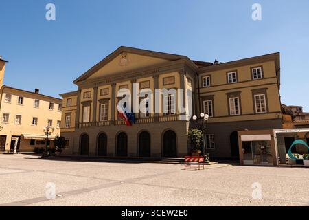 Le théâtre antique du Giglio en italien Teatro del Giglio. Théâtre de ville historique et opéra, Lucques, Toscane, Italie Banque D'Images