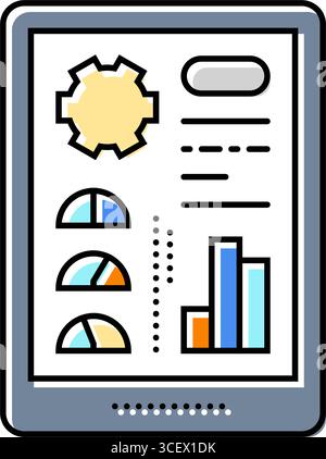 illustration vectorielle d'icône couleur du tableau de bord de maintenance prédictive Illustration de Vecteur