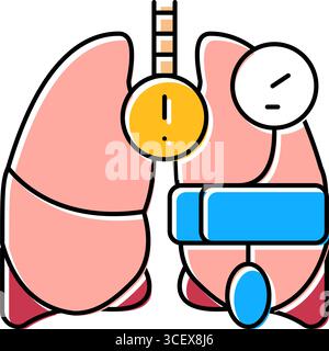 illustration vectorielle d'icône de couleur de maladie cardiologique d'hypertension pulmonaire Illustration de Vecteur