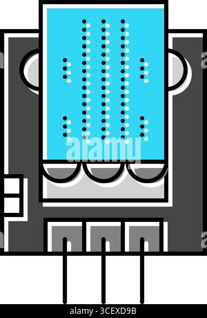 illustration vectorielle de l'icône de couleur du module de capteur de température Illustration de Vecteur