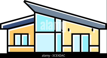 cabine en bois minimaliste moderne illustration vectorielle d'icône de couleur en bois Illustration de Vecteur