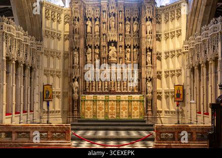 Autel reredos sanctuaire de la cathédrale église de Saint Nicolas, Newcastle upon Tyne, Tyne and Wear, Angleterre, Royaume-Uni Banque D'Images