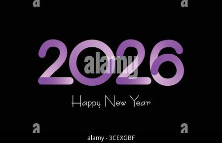 2026 Happy New Year Design pour la bannière, Poster post Design 2026 Flat New Year Gold Text Number Design illustration vectorielle. Illustration de Vecteur