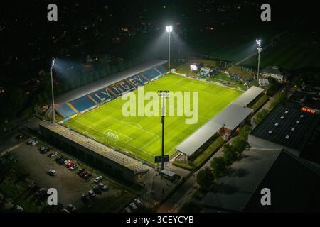 Lyngby, Danemark. 19 août 2025. Le Lyngby Stadion vu au Betinia Liga match entre Lyngby BK et Hilleroed à Lyngby. Crédit : Gonzales photo/Alamy Live News Banque D'Images