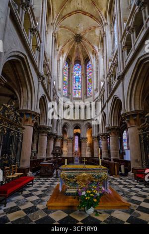 France, Côte d'Or, Semur-en-Auxois, la collégiale notre-Dame, le Choeur Banque D'Images