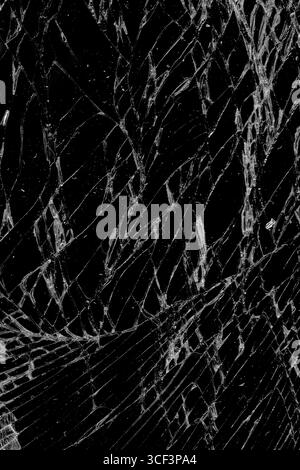 Gros plan des plis et des fissures sur l'écran LCD du smartphone ou de la tablette, à la suite de chocs, de motifs de détail et d'arrière-plan Banque D'Images