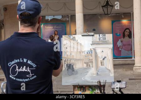 Angleterre, Somerset, Bath, Stall Street, artiste Banque D'Images