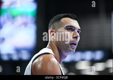 Athènes, Athènes, Grèce. 20 août 2025. 10 KOSTAS SLOUKAS de Grèce joue lors du Î tournoi de cropolis de la mer Egée 2025, match entre la Grèce et la Lettonie au stade OAKA le 20 août 2025, à Athènes, en Grèce. (Crédit image : © Stefanos Kyriazis/ZUMA Press Wire) USAGE ÉDITORIAL SEULEMENT ! Non destiné à UN USAGE commercial ! Banque D'Images
