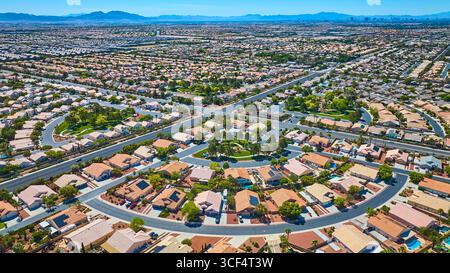 Quartier résidentiel aérien Las Vegas Suburban Housing Community Banque D'Images