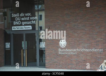 Entrée au Centre des visiteurs du Service fédéral de renseignement, Allemagne, Berlin Banque D'Images