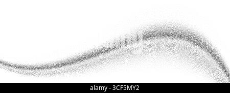 Texture de grain à gradient d'onde. Fond de ligne courbe pointillée noire. Toile de fond de sable ondulé avec des taches, des particules, des granules. Fond d'écran grunge à points de bruit pour bannière, affiche, brochure. Vecteur Illustration de Vecteur