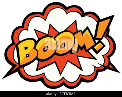 Illustration de l'effet sonore de style bande dessinée BOOM Illustration de Vecteur