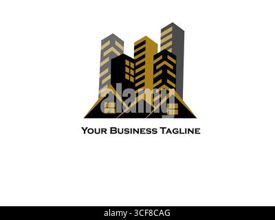 Le symbole de la construction, de l'appartement et de l'architecte. Logo d'entreprise immobilier. Illustration de Vecteur