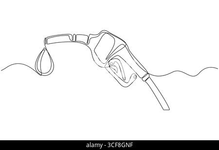 Distributeur de pistolet à gaz de ravitaillement en ligne continue unique Industrie de l'essence voiture d'affaires pompe diesel remplissage titre, pistolet à essence isolé Illustration de Vecteur