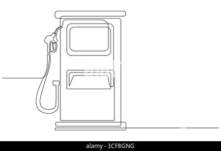 Distributeur de pistolet à gaz de ravitaillement en ligne continue unique Industrie de l'essence voiture d'affaires pompe diesel remplissage titre, pistolet à essence isolé Illustration de Vecteur