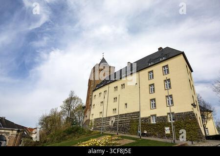 Schwanenburg sur le Schlossberg à Kleve, Tribunal de district, Kleve, Rhénanie du Nord-Westphalie, Allemagne Banque D'Images