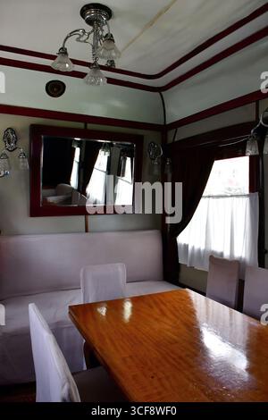 Intérieur, voiture de chemin de fer personnelle de Staline, Gori, Géorgie Banque D'Images