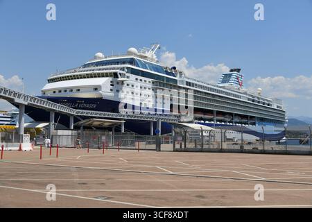 TUI exploitait le navire de croisière Marella Voyager au port d'Ajaccio sur l'île méditerranéenne française de Corse Banque D'Images