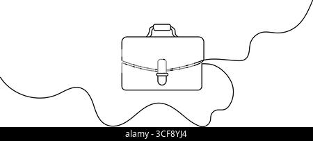 Porte-documents continu dessin d'art d'une ligne de vecteur isolé sur le style minimaliste blanc Illustration de Vecteur