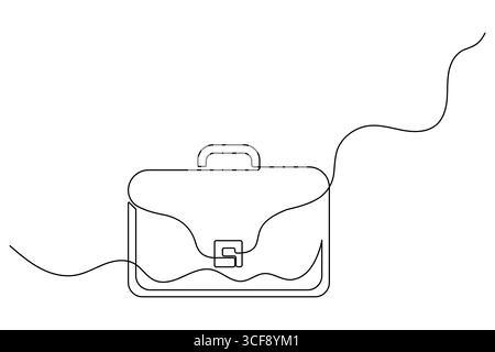 Porte-documents continu dessin d'art d'une ligne de vecteur isolé sur le style minimaliste blanc Illustration de Vecteur