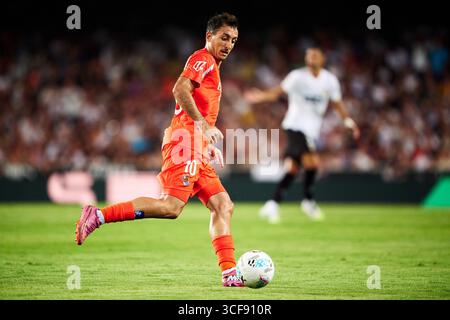VALENCIA, ESPAGNE - 16 AOÛT : Mikel Oyarzabal de Real Sociedad lors du match LaLiga EA Sports entre Valencia CF et Real Sociedad à Estadi de mes Banque D'Images