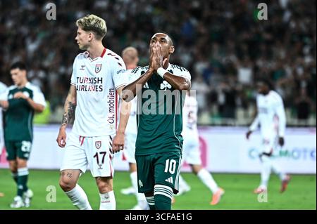 Athènes, Athènes, Grèce. 21 août 2025. 10 Î¤Î•Î¤Î• de Panathinaikos joue lors de l'Europa League, Play-offs, match de 1ère manche entre Panathinaikos et Samsunspor au stade OAKA le 21 août 2025, à Athènes, en Grèce. (Crédit image : © Stefanos Kyriazis/ZUMA Press Wire) USAGE ÉDITORIAL SEULEMENT ! Non destiné à UN USAGE commercial ! Banque D'Images