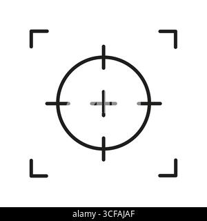 Icône de réticule cible. Symbole de concentration focale. Illustration de visée vectorielle. Élément de réalisation de l'objectif. Illustration de Vecteur