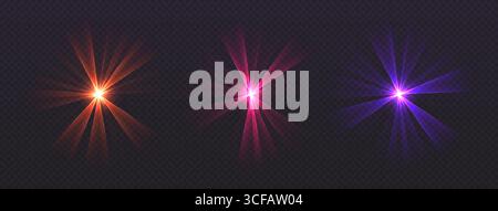 Faisceaux laser de fête, projecteurs de spectacle disco, lumières de scène de concert. Lasers de spectacle lumineux. Rayons magiques pour une soirée dansante. Illustration de Vecteur