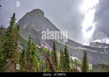 Grinnell Lake au Glacier National Park, Montana en juin Banque D'Images