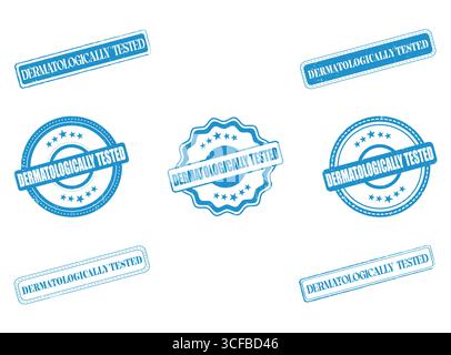 Une collection de tampons et de joints en caoutchouc TESTÉS DERMATOLOGIQUEMENT Illustration de Vecteur