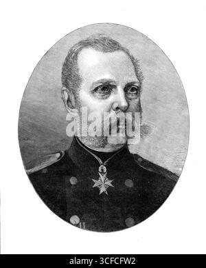 Feu Alexandre Ier, empereur de Russie, 1881. 'Notre Portrait d'Alexandre Ier, sur la première page de ce bloc, est réimprimé de l'Illustrated London News du 16 mai 1874, le temps de la dernière visite de sa Majesté en Angleterre, qui a été l'occasion de nombreuses autres illustrations dans ce Journal'. Le tsar a été assassiné en mars 1881. Tiré de "Illustrated London News", 1881. Banque D'Images