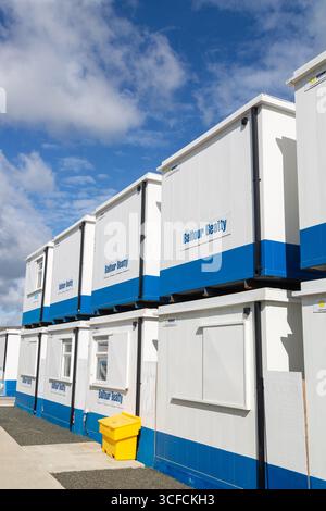 Une pile de s sur un chantier de construction Balfour Beatty en Écosse Banque D'Images