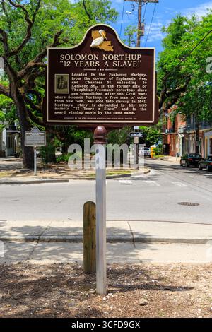 Solomon Northup '12 Years A Slave' signe sur Esplanade Avenue, la Nouvelle-Orléans, Louisiane, États-Unis Banque D'Images