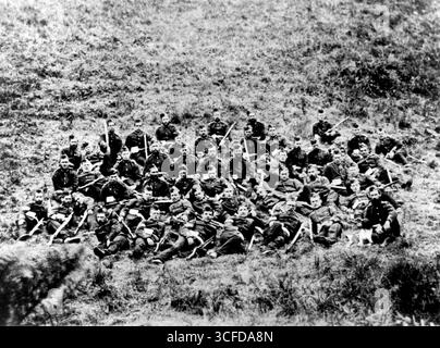 La guerre Zulu - les hommes qui ont tenu la dérive de Rorke - 19ème siècle Banque D'Images