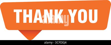 merci signe orange isolé sur fond transpatent. autocollant de remerciement Illustration de Vecteur