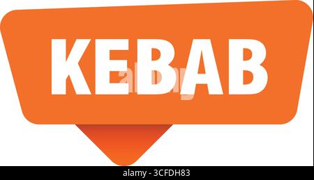 signe orange kebab isolé sur fond transpatant. autocollant kebab Illustration de Vecteur