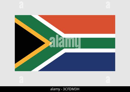Drapeau national d'Afrique du Sud avec trois couleurs et conception en forme de Y Illustration de Vecteur