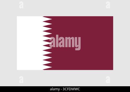 Drapeau national du Qatar avec motif marron et blanc Illustration de Vecteur