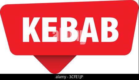 enseigne kebab. autocollant rouge kebab isolé sur fond transparent Illustration de Vecteur
