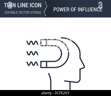 Icône de pouvoir d'influence - symbole secteur d'activité léger. Idéal pour la conception Web. Concept de vecteur de contour de qualité. Logo Premium, simple, élégant. Illustration de Vecteur